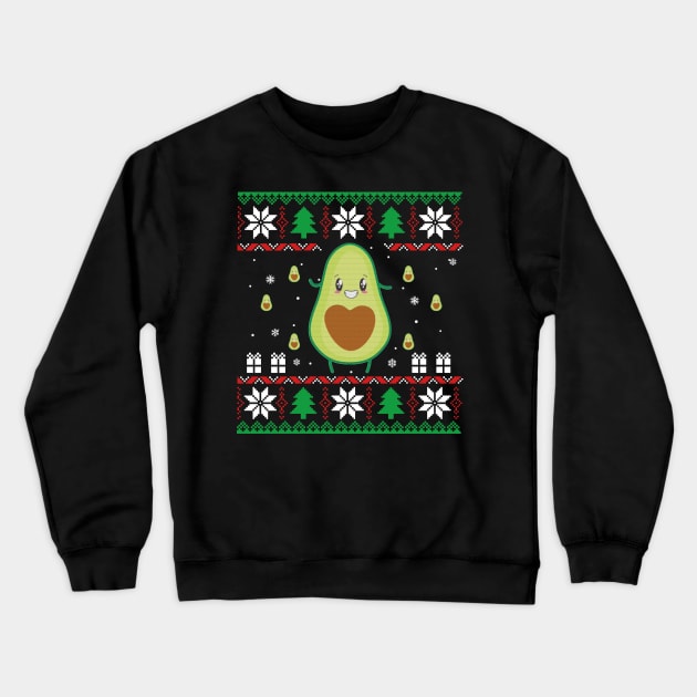 Funny Avocado Ugly Christmas Sweater Vegan Crewneck Sweatshirt by Dunnhlpp